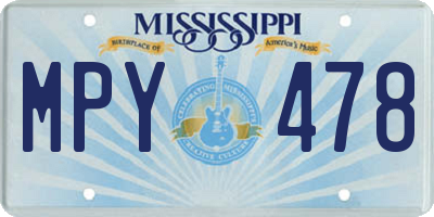 MS license plate MPY478