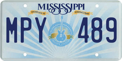 MS license plate MPY489