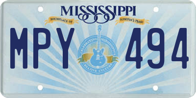 MS license plate MPY494