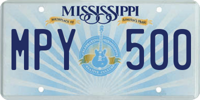 MS license plate MPY500