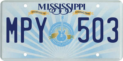 MS license plate MPY503