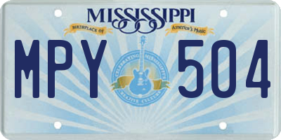 MS license plate MPY504