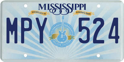 MS license plate MPY524