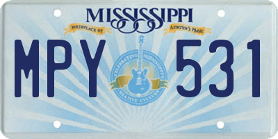 MS license plate MPY531