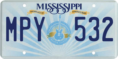 MS license plate MPY532