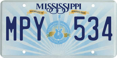 MS license plate MPY534