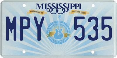 MS license plate MPY535