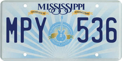 MS license plate MPY536