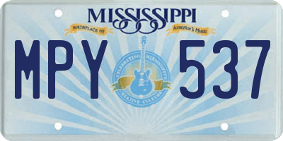 MS license plate MPY537