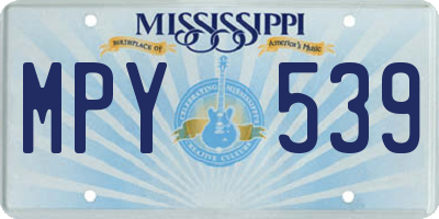 MS license plate MPY539