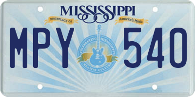 MS license plate MPY540