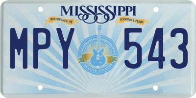 MS license plate MPY543