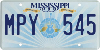 MS license plate MPY545