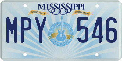 MS license plate MPY546