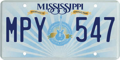 MS license plate MPY547