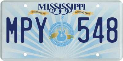 MS license plate MPY548