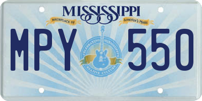 MS license plate MPY550