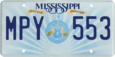 MS license plate MPY553