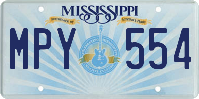 MS license plate MPY554