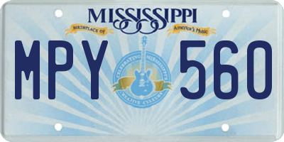 MS license plate MPY560