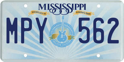 MS license plate MPY562