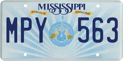MS license plate MPY563