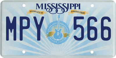 MS license plate MPY566