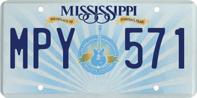 MS license plate MPY571