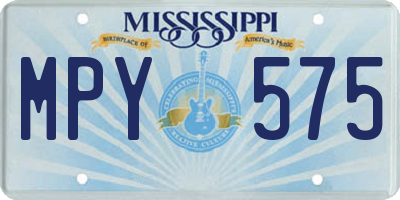 MS license plate MPY575