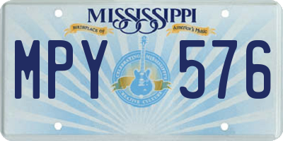 MS license plate MPY576