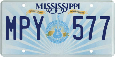 MS license plate MPY577