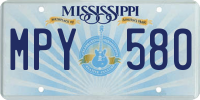 MS license plate MPY580