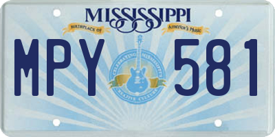 MS license plate MPY581