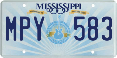 MS license plate MPY583