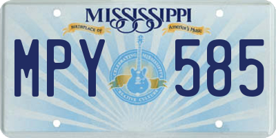 MS license plate MPY585