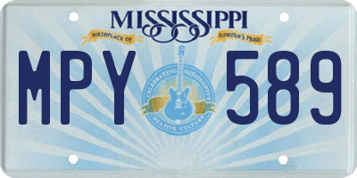 MS license plate MPY589