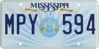 MS license plate MPY594
