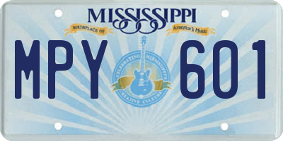 MS license plate MPY601