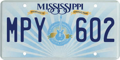 MS license plate MPY602