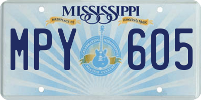 MS license plate MPY605