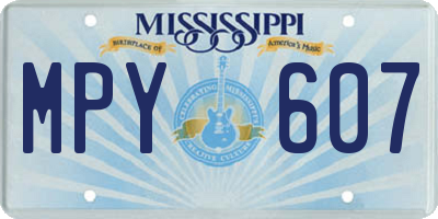 MS license plate MPY607