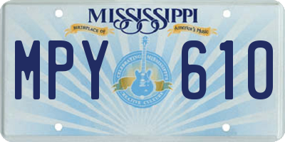 MS license plate MPY610