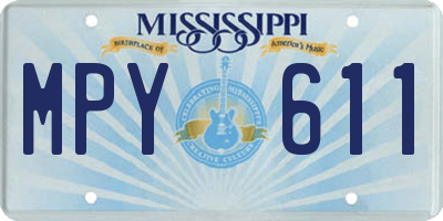 MS license plate MPY611