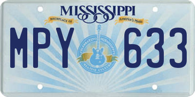 MS license plate MPY633