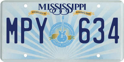 MS license plate MPY634