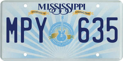 MS license plate MPY635