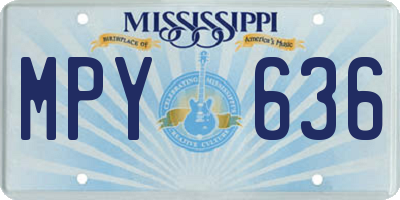 MS license plate MPY636