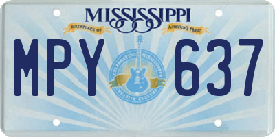 MS license plate MPY637