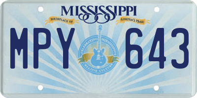 MS license plate MPY643