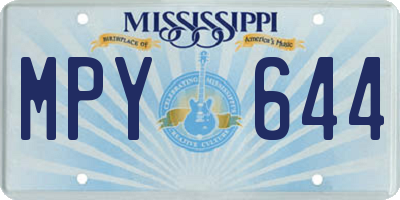 MS license plate MPY644